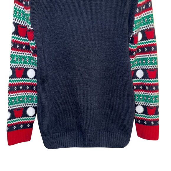 Ugly Christmas Sweater Beer Pong Mens XL Holiday Funny Party Contest Sunglasses - Picture 6 of 7